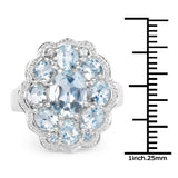 6.64 Carat Genuine Blue Topaz .925 Sterling Silver Ring