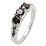 1.00 Carat Genuine Red Diamond 10K White Gold Ring