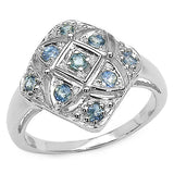 0.49 Carat Genuine Sapphire .925 Sterling Silver Ring