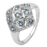 0.49 Carat Genuine Sapphire .925 Sterling Silver Ring