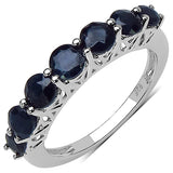 1.87 Carat Genuine Sapphire .925 Sterling Silver Ring
