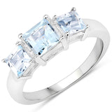 1.23 Carat Genuine Blue Topaz .925 Sterling Silver Ring