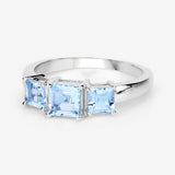 1.23 Carat Genuine Blue Topaz .925 Sterling Silver Ring