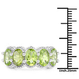 4.15 Carat Genuine Peridot .925 Sterling Silver Ring