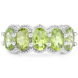 4.15 Carat Genuine Peridot .925 Sterling Silver Ring
