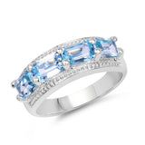 2.72 carat Blue Topaz .925 Sterling Silver Ring