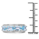 2.72 carat Blue Topaz .925 Sterling Silver Ring
