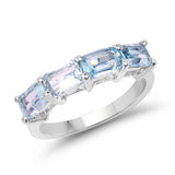2.72 carat Genuine Blue Topaz .925 Sterling Silver Ring for women