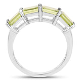 2.20 Carat Genuine Peridot .925 Sterling Silver Ring