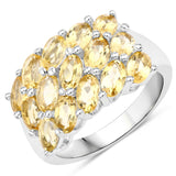3.00 ct Genuine Citrine .925 Sterling Silver Ring