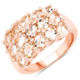 3.30 Carat Genuine Morganite .925 Sterling Silver Ring