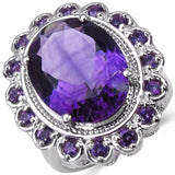 8.85 Carat Genuine Amethyst .925 Sterling Silver Ring