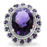 8.85 Carat Genuine Amethyst .925 Sterling Silver Ring