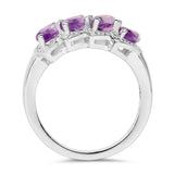 2.12 Carat Genuine Amethyst .925 Sterling Silver Ring