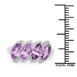 2.12 Carat Genuine Amethyst .925 Sterling Silver Ring