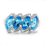 2.46 Carat Genuine Blue Topaz .925 Sterling Silver Ring