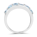 4.08 carat Genuine Blue Topaz .925 Sterling Silver Ring for women