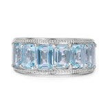 4.08 carat Genuine Blue Topaz .925 Sterling Silver Ring for women