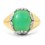 14K Yellow Gold Plated 5.55 Carat Genuine Crysopharse .925 Sterling Silver Ring