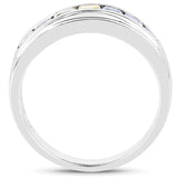 1.26 ct. Genuine Multi Sapphire .925 Sterling Silver Ring