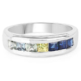 1.26 ct. Genuine Multi Sapphire .925 Sterling Silver Ring