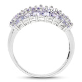 1.72 Carat Genuine Tanzanite .925 Sterling Silver Ring