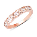 14K Rose Gold Plated 0.75 Carat Genuine Morganite .925 Sterling Silver Ring