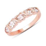 14K Rose Gold Plated 0.75 ct. Genuine Morganite .925 Sterling Silver Ring