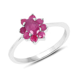 0.88 Carat Genuine Ruby .925 Sterling Silver Ring