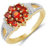 14K Yellow Gold Plated 0.81 Carat Genuine Citrine .925 Sterling Silver Ring