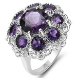 5.44 Carat Genuine Amethyst .925 Sterling Silver Ring