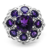 5.44 Carat Genuine Amethyst .925 Sterling Silver Ring