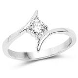 0.50 Carat Genuine White Cubic Zirconia .925 Sterling Silver Ring
