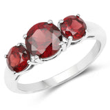 2.66 Carat Genuine Garnet .925 Sterling Silver Ring
