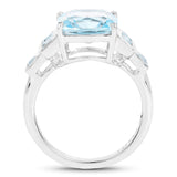 5.17 Carat Genuine Blue Topaz .925 Sterling Silver Ring