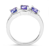 1.05 carat Genuine Tanzanite .925 Sterling Silver Ring for women
