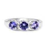 1.05 carat Genuine Tanzanite .925 Sterling Silver Ring for women