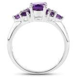 1.80 carat Genuine Amethyst .925 Sterling Silver Ring for women