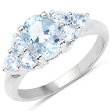 2.32 ct. Genuine Blue Topaz .925 Sterling Silver Ring