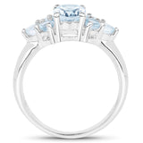2.32 ct. Genuine Blue Topaz .925 Sterling Silver Ring