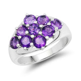 2.16 ct. Genuine Amethyst .925 Sterling Silver Ring for women