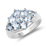 2.88 ct. Genuine Blue Topaz .925 Sterling Silver Ring for women