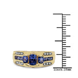 1.05 Carat Tanzanite & White Diamond 10K Yellow Gold Ring