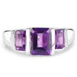 2.70 carat Genuine Amethyst .925 Sterling Silver Ring for women