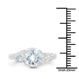 1.76 carat Genuine Blue Topaz & White Topaz .925 Sterling Silver Ring for women
