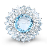 11.26 Carat Genuine Blue Topaz .925 Sterling Silver Ring