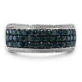 0.68 Carat Genuine Blue Diamond .925 Sterling Silver Ring