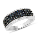 0.90 Carat Genuine Blue Sapphire .925 Sterling Silver Ring