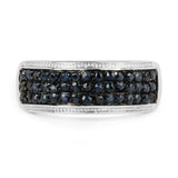0.90 Carat Genuine Blue Sapphire .925 Sterling Silver Ring