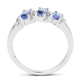 0.75 Carat Genuine Tanzanite .925 Sterling Silver Ring